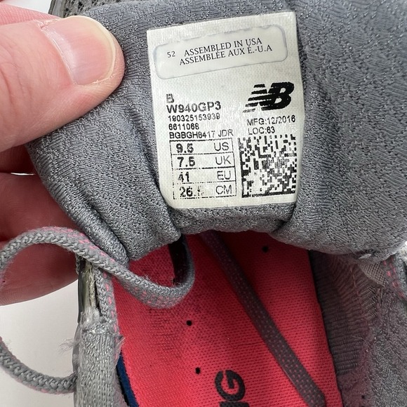 New Balance W940GP3 Women's Running Shoes Gray Pink ABZORB Size‎ 9.5 - Picture 8 of 8